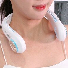 디큐브 LED 목에거는 넥 선풍기 원터치 3단 바람세기 조절, 디큐브 LED 넥밴드 선풍기