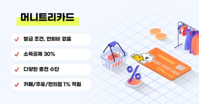 발급 조건 없이 누구나 발급 가능한 머니트리카드
