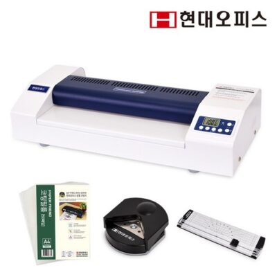 현대오피스 페이퍼프랜드 사무용 4롤러 국산 A3코팅기 PL-540PRO+A4코팅지+트리머재단기+코너라운더 오늘만 할인제품